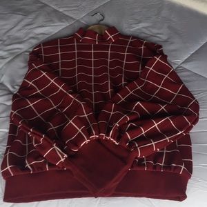 Sweater carrotté rouge et blanc